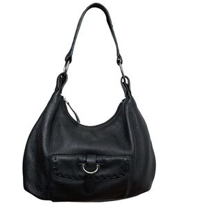 DESMO Italian Leather Hobo Shoulder Bag Black Slouchy Luxury